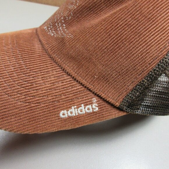 adidas ORIGINALS womens 2tone brown paisley corduroy trucker snapback hat EUC - Picture 2 of 8